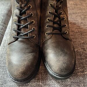 Frye & Co Distressed Black Combat Boots 7.5M